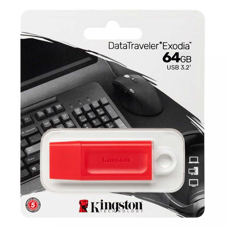 Memoria USB Kingston 64GB DataTraveler Exodia M 3.2 Rojo