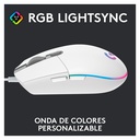 Mouse Óptico Gaming Logitech G203 LIGHTSPEED Blanco 8000DPI 6 Botones