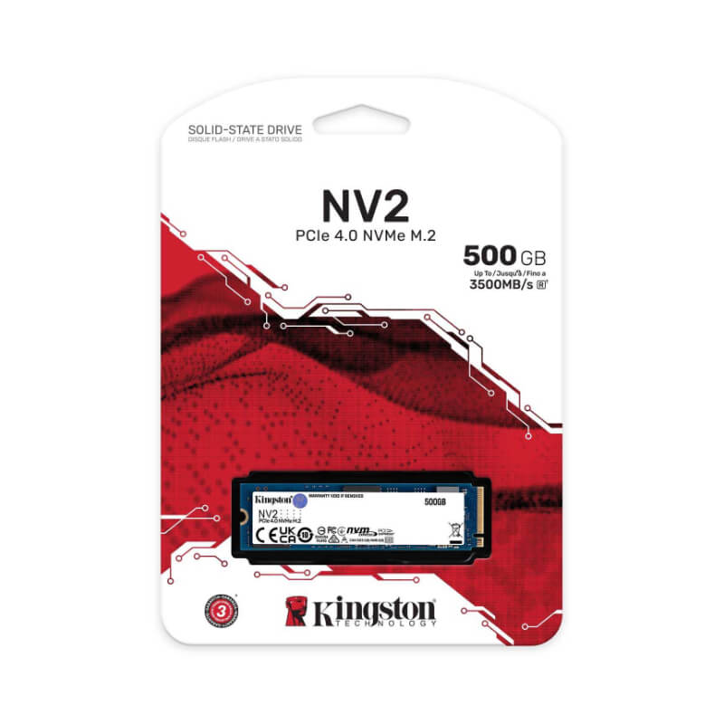 Unidad SSD M.2 2280 500GB Kingston NV2 PCIe NVMe 3500Mbps