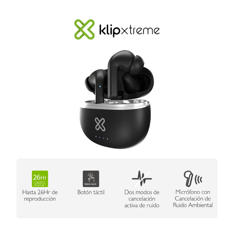 Audifonos Klip Xtreme Bluetooth In-ear EdgebudsPro con Micrófono Negro