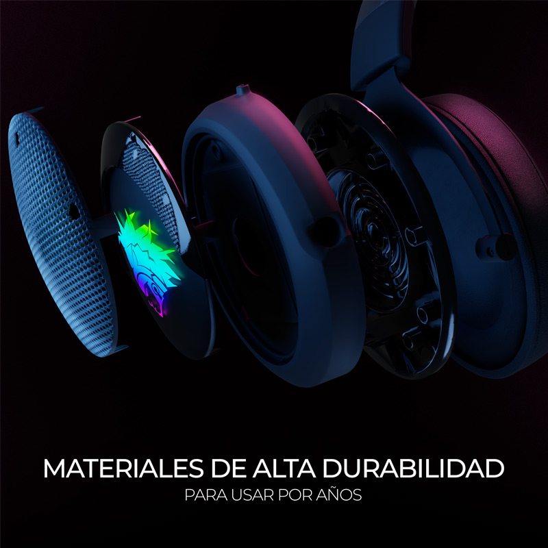 Audífonos tipo Headset Pilas T-KUN RGB Gaming USB y 3.5mm con Micrófono Negro