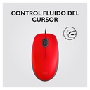 Mouse Alámbrico Logitech M110 Silent Rojo