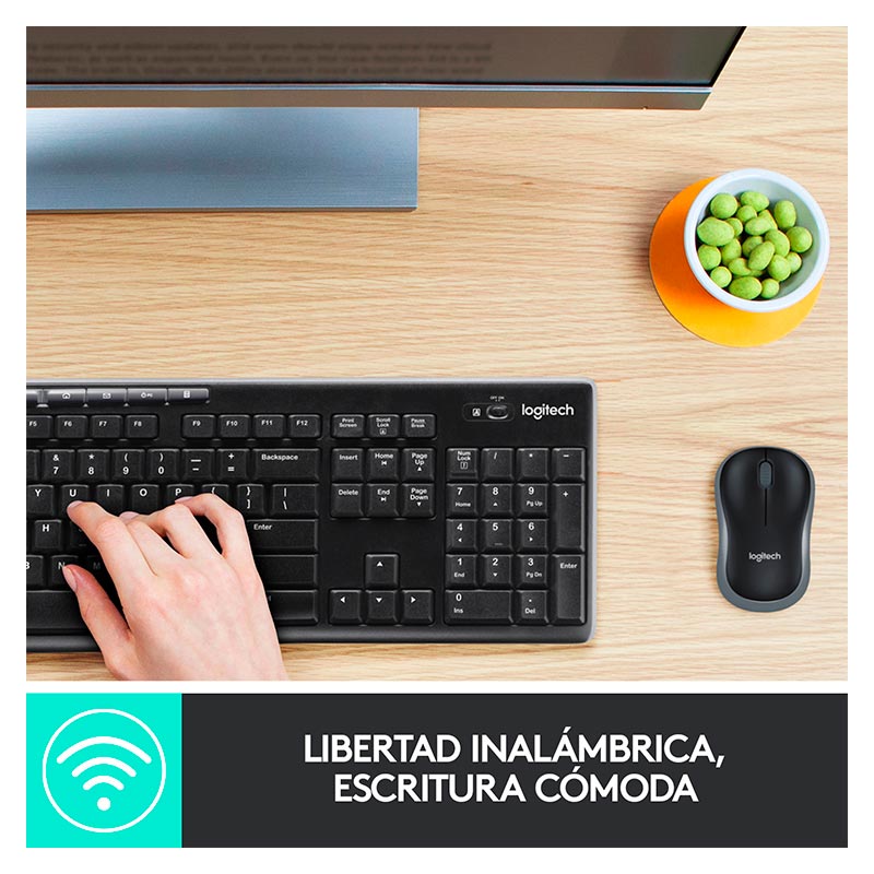 Teclado y Mouse Inalámbrica Logitech MK270 Negro Español