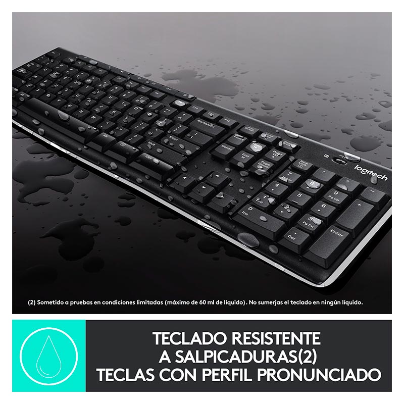 Teclado y Mouse Inalámbrica Logitech MK270 Negro Español