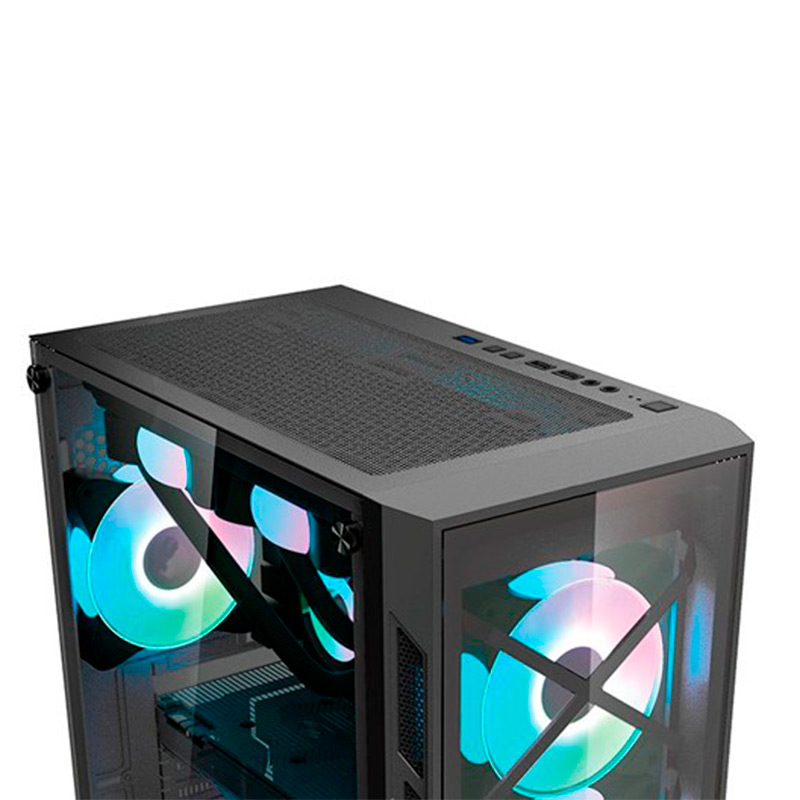 Case Gaming CheckPoint Chrono 700 Media Torre Vidrio Templado ATX Negro (Sin Fuente)