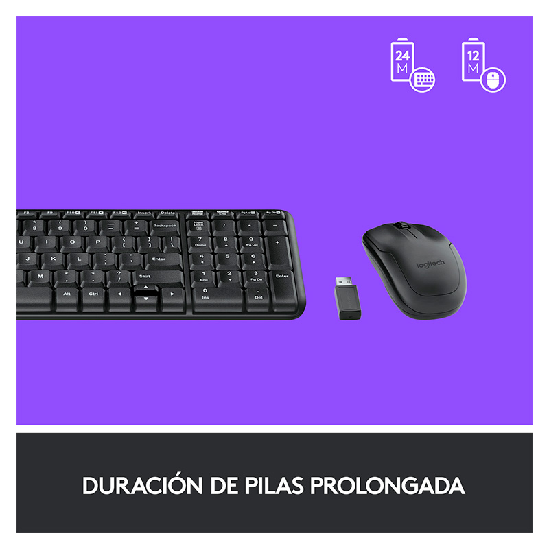 Teclado y Mouse Inalámbrico Logitech MK220 Negro