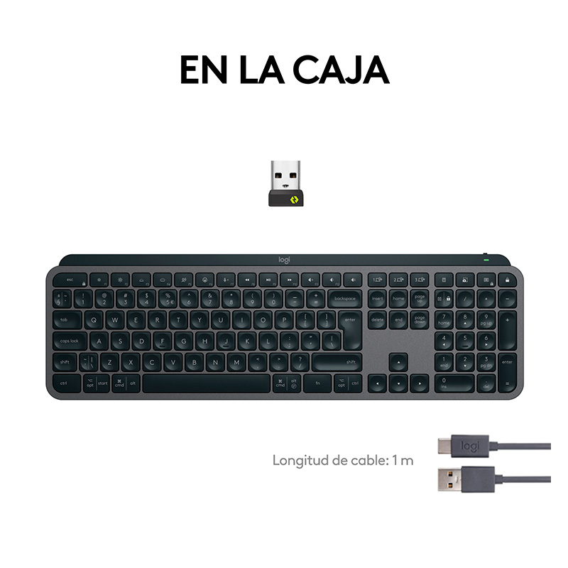 Teclado Inalámbrico Logitech MX Keys S Gris/Negro Español