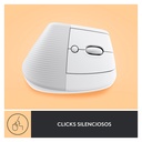 Mouse Logitech LIFT Ergonómico Inalámbrico Bluetooth + USB 4000DPI Blanco