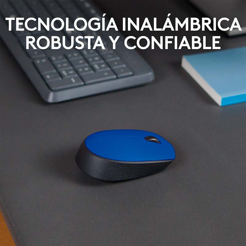 Mouse Inalámbrico Logitech M170 Óptico 1000DPI Azul