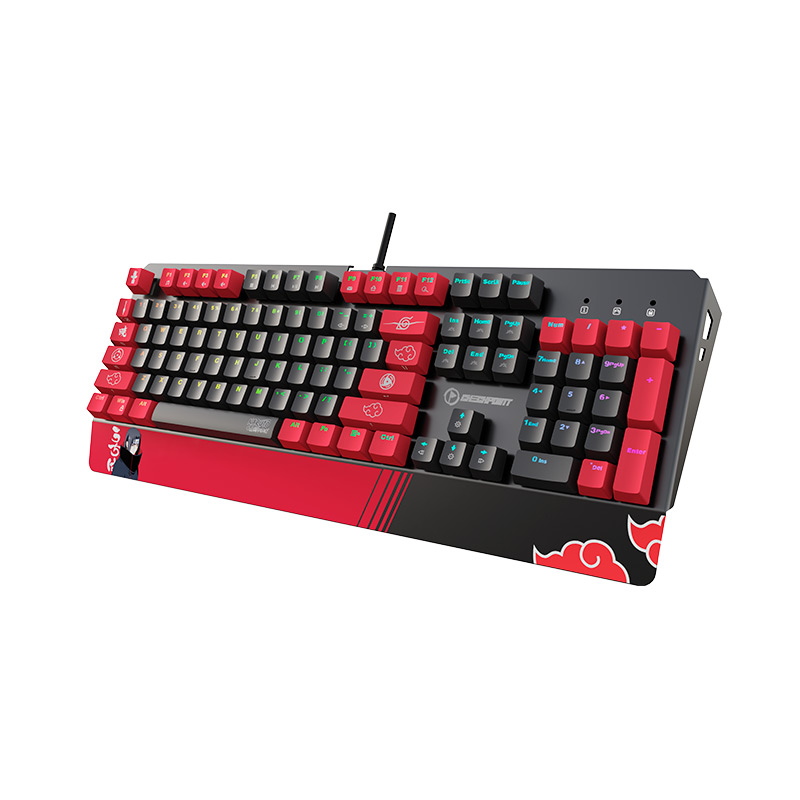 Teclado Gaming Mecánico Alámbrico Checkpoint Naruto KX-500 RGB Edición Akatsuki