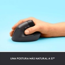 Mouse Logitech LIFT Ergonomico Inalambrico Bluetooth  + USB DPI4000 Negro