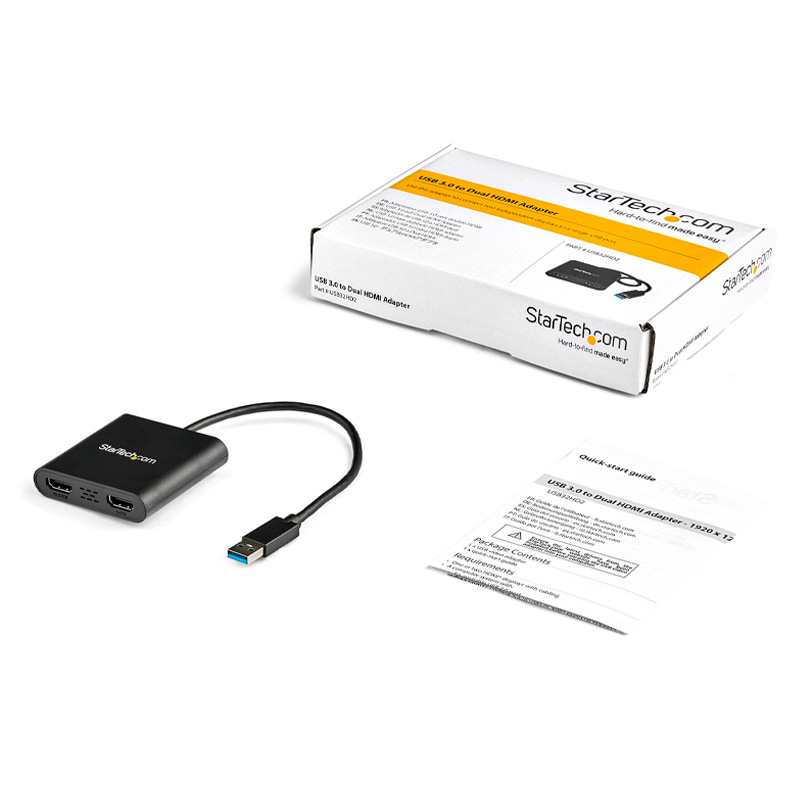 Adaptador USB-A a HDMI StarTech Macho-Hembra Negro