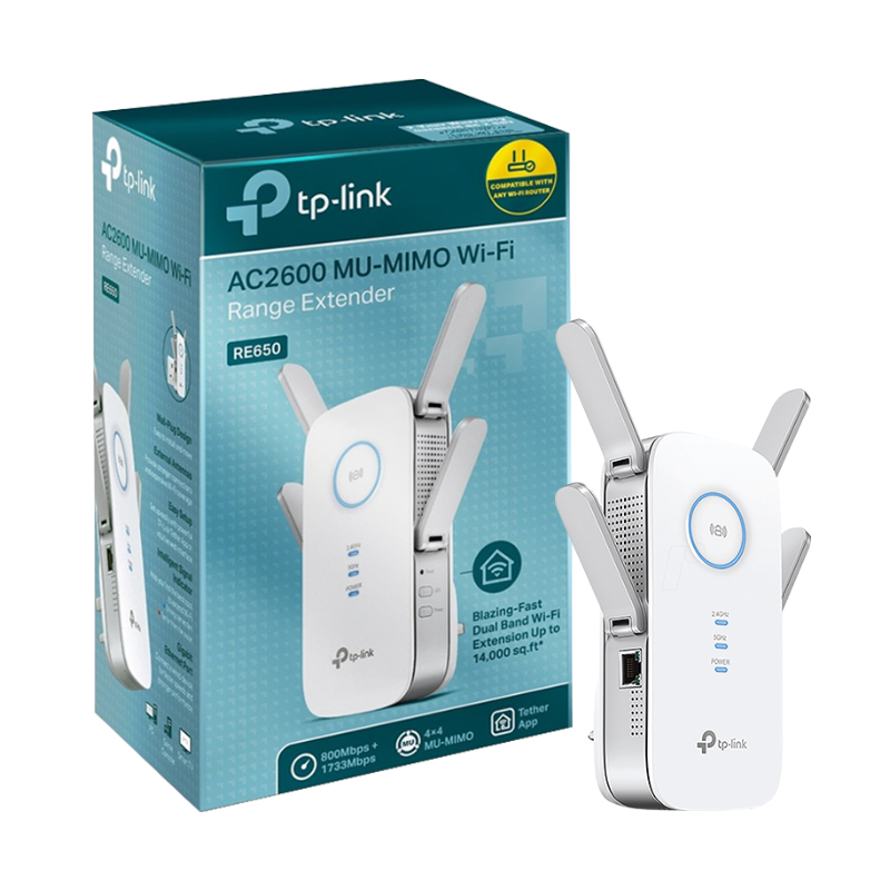 Extensor Wi-Fi TP-Link RE650 AC2600 1733Mbps DualBand 1-RJ45 MU-MIMO