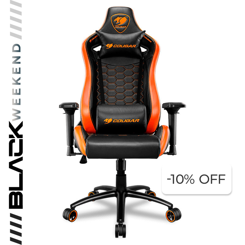 Silla Gaming Cougar Outrider S Negro Naranja