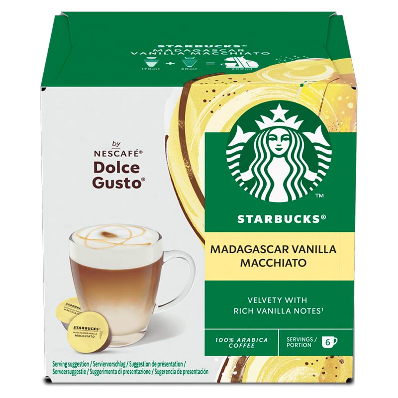 Cápsulas Starbucks Madagascar Vainilla Macchiato para Nescafé Dolce Gusto