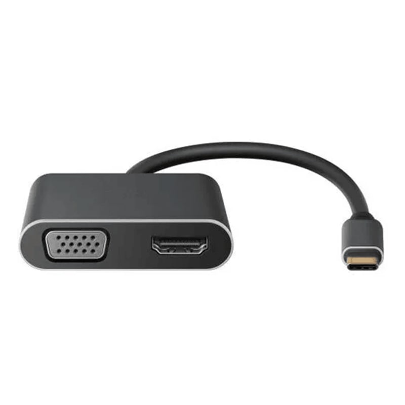 Hub AON 2-en-1 AO-AD-1007 USB-C a HDMI y VGA Negro