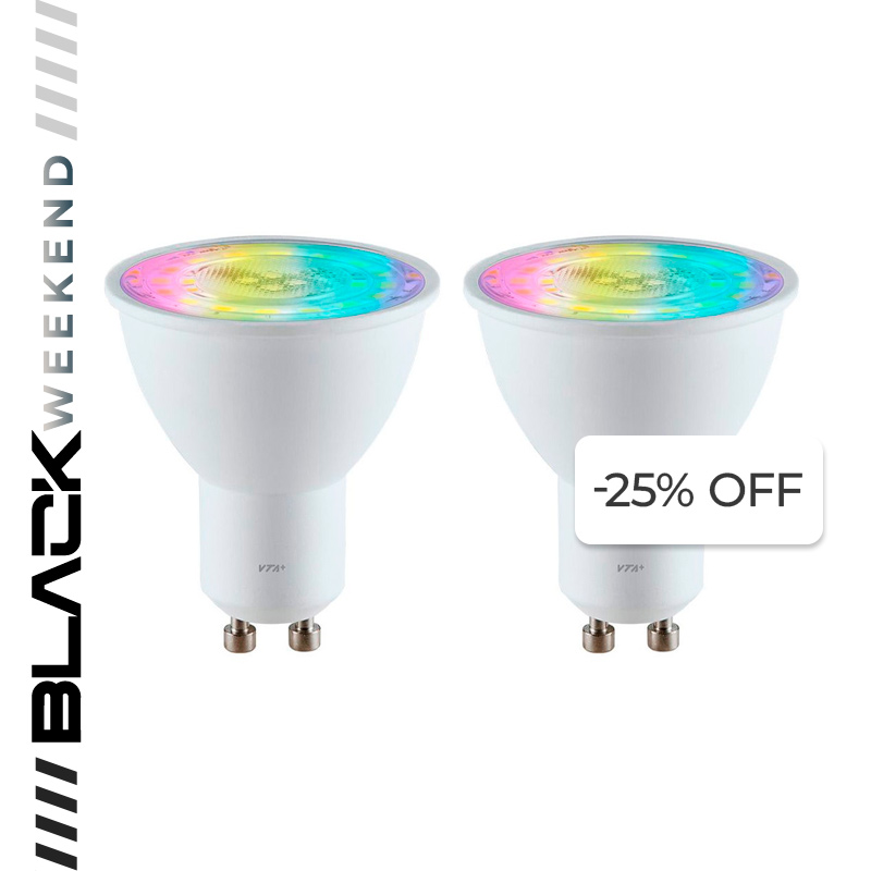 Bombilla LED Inteligente VTA+ GU10 RGB 125VAC Smart Home Wi-Fi 2pc