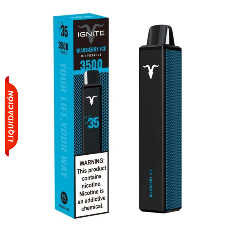 Vape Electrónico Ignite V35 3500 Puffs Nic 5g Blueberry Ice