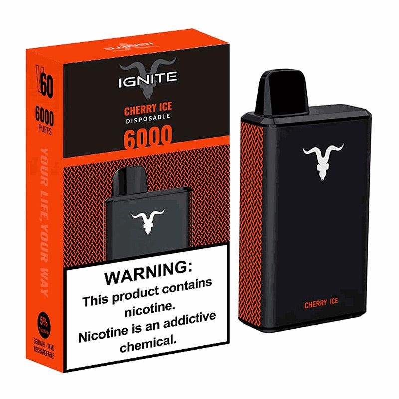 Vape Electrónico Ignite V60 6000 Puffs Nic 5g Cherry Ice