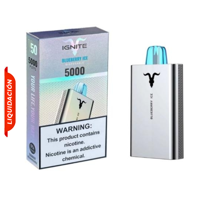 Vape Electrónico Ignite V50 5000 Puffs Nic 5g Blueberry Ice