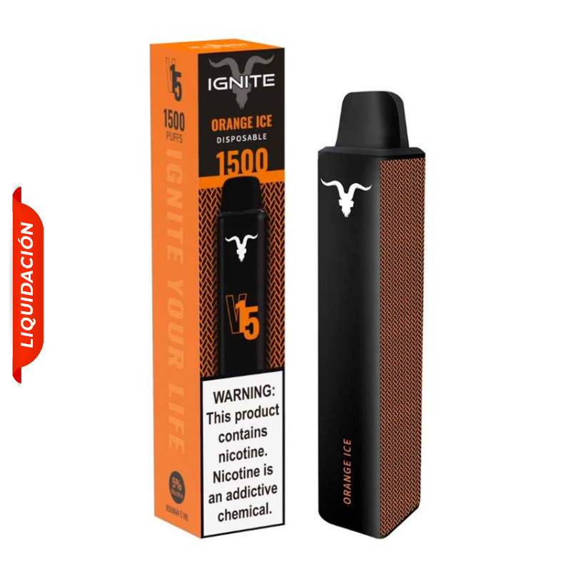 Vape Electronico Ignite V15 1500 Puffs Nic 5g Orange Ice