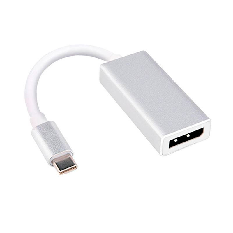 Adaptador USB-C a DisplayPort AON AO-AD-1003 Macho-Hembra Blanco