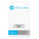 Memoria USB HP 64GB v206W 2.0 Flash Drives Plateado