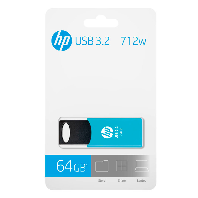 Memoria USB HP 64GB 712w 3.2 Flash Drives Azul/Negro