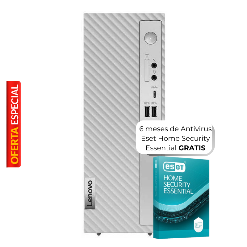 Computadora Lenovo IdeaCentre 3 07IRB8 SFF i5-14400 16GB RAM 1TB SSD Gris Claro W11 Home Teclado Inglés un Año de Garantía