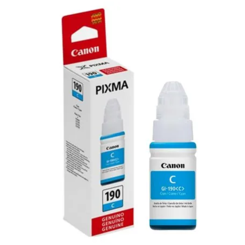 Botella de Tinta Canon GI-190C Cian 70ml